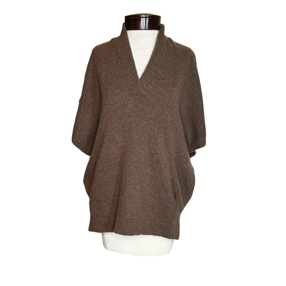 J. Jill Pure Jill Marled Brown Wool Sleeveless POCKETS Lagenlook Sweater S/M